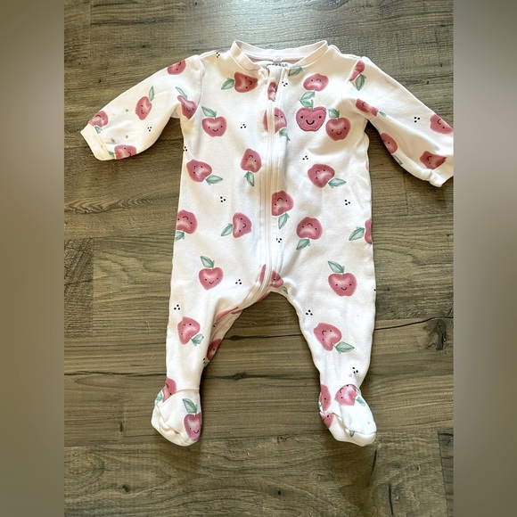 Pekkle baby girl, 3M pink Apple PJ, IMPERFECT - Picture 1 of 4